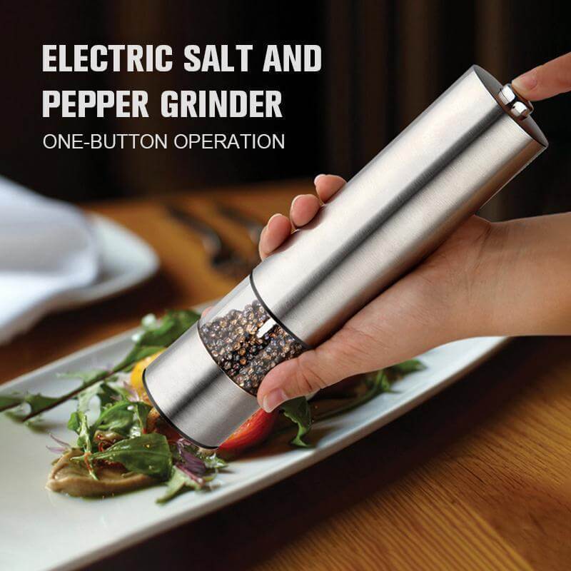 Electric Salt Pepper Mill Set Grinder Stainless Steel Shaker