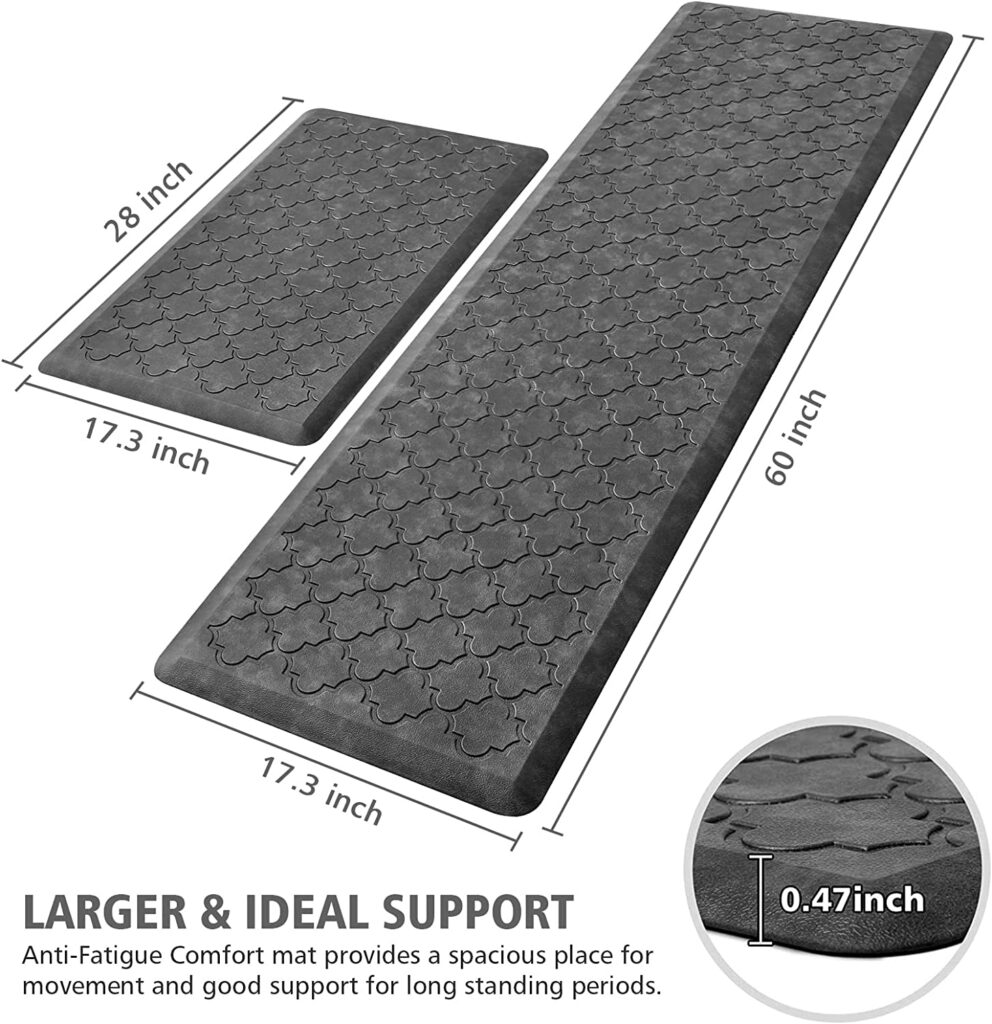 Anti Fatigue Floor Mat Kitchen Set of 2 Thick Non Slip Waterproof