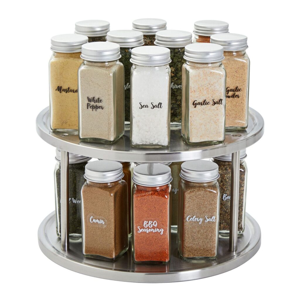 Lazy Susan Kitchen Spice Organizer Rack 360° for Cabinet 10.5 ...