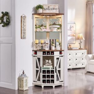 Alternative view of Farmhouse Corner Bar Cabinet with LED