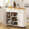 Rolling Kitchen Island Cart with Storage