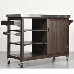 Alternative view of Outdoor Wood Grill Cart with Storage